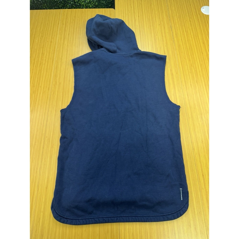 Under Armour Project Rock Sleeveless Hoodie Mens Medium Disrupt Navy - Picture 5 of 6